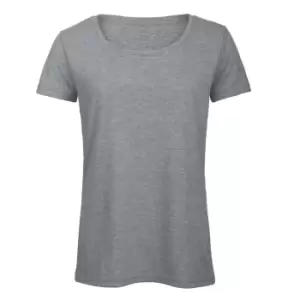 B&C Womens/Ladies Favourite Cotton Triblend T-Shirt (2XL) (Heather Light Grey)