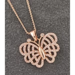 Exotic Butterfly Rose Gold Plated Necklace