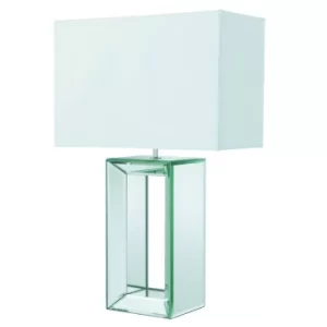 Table Lamp Mirror with White Shade, E27