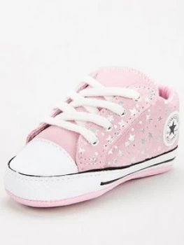 Converse Chuck Taylor All Star Mid Cribster Canvas Trainers - Pink/Silver