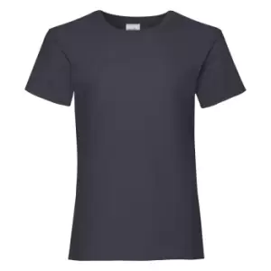 Fruit Of The Loom Girls Childrens Valueweight Short Sleeve T-Shirt (Pack Of 5) (5-6) (Deep Navy)