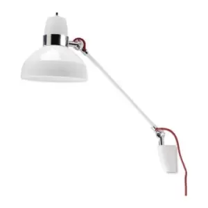 Wall lamp with e-reader White aluminum 1 bulb 45cm