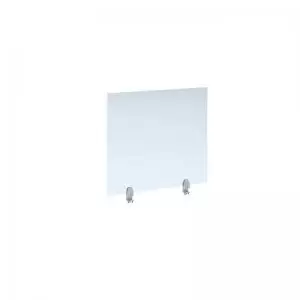 Straight high desktop acrylic screen with white brackets 800mm x 700mm