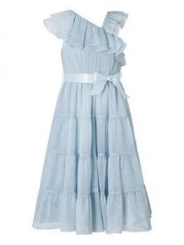 Monsoon Girls Grace Asymmetric Tiered Maxi Dress - Blue