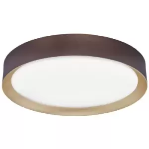 Merano - Barkerville 55cm Integrated LED Semi Flush Light Coffee Brown Aluminium Matt White LED 47W 3525Lm 3000K