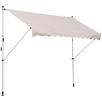 Outsunny 3x1.5m Adjustable Outdoor Aluminium Frame Awning Beige