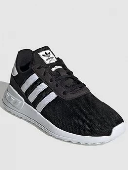 adidas Originals Unisex Kids LA Trainer Lite Shoe - Black/White, Size 13