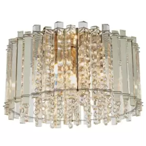 Flush Ceiling Light Clear Crystal & Chrome Plate 4 x 28W G9 clear capsule