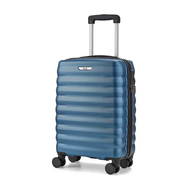 Rock Luggage Berlin IL55401 8 Wheel Hardshell Small Blue Cabin Suitcase