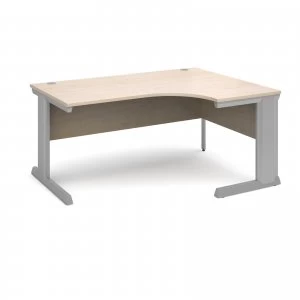 Vivo Right Hand Ergonomic Desk 1600mm - Silver Frame Maple Top