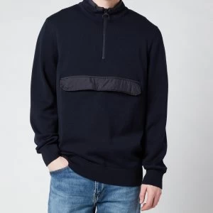 Barbour Mens Cartfile Half Zip Sweatshirt - Navy - L