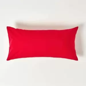 Red Continental Egyptian Cotton Pillowcase 200 Thread Count, 40 x 80cm - Red - Red - Homescapes