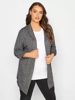 Yours Textured Cardigan - Black, Size 30-32, Women