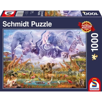 Schmidt Animals at The Watering Hole Jigsaw Puzzle - 1000 Pieces