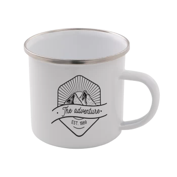 The Adventure Enamel Mug - White