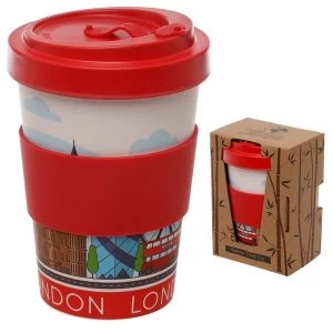 London Icons Reusable Screw Top Bamboo Composite Travel Mug