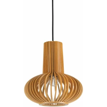 Ideal Lux Lighting - Ideal Lux Citrus - 1 Light Ceiling Pendant Wood, E27