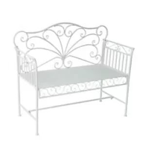 Outsunny Garden Bench 84B-077 Metal Milk White