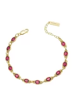 Fuchsia Nano Crystal Bracelet with Yellow Gold Plating