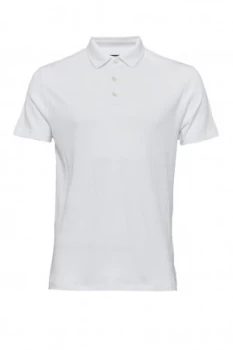 Mens French Connection Central Crepe Polo Shirt White