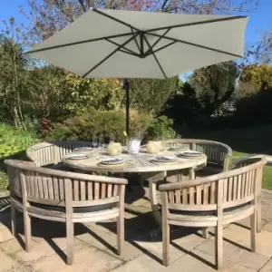 Cream Cantilever Parasol & Square Base - Cream