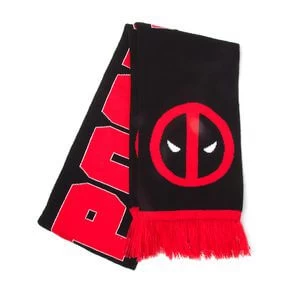 Deadpool - Classic Logo and Big Face Knitted Scarf