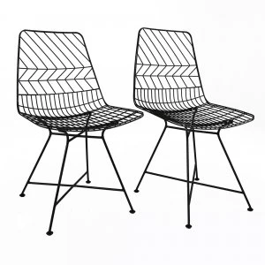 Charles Bentley Pair Of Metal Outdoor Chairs Black