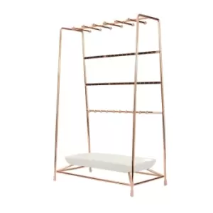 Rose Gold Jewellery Stand with Ceramic Dish M&amp;W