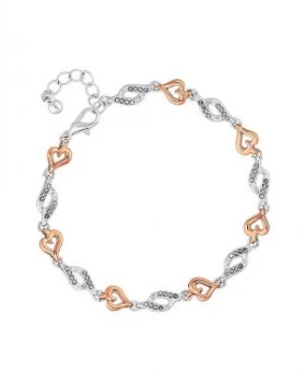 Jon Richard Rose Heart Crystal Bracelet