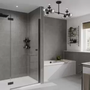 Multipanel Tile Effect Grey Mineral Shower Wall Panel 2400 x 598mm