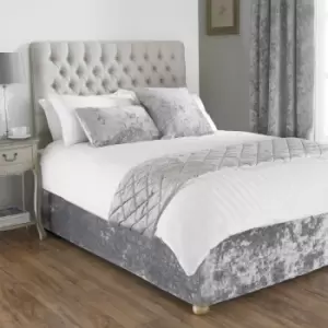 Paoletti Verona Crushed Velvet Double Bed Wrap Polyester Silver