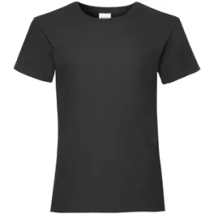 Fruit Of The Loom Girls Childrens Valueweight Short Sleeve T-Shirt (Pack Of 5) (5-6) (Black)