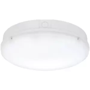 Gloss White IP65 Bulkhead Light - 18W CCT SMD LED Module - Microwave Sensor