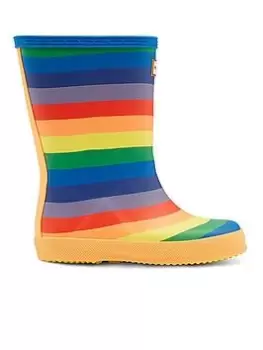 Hunter Kids First Classic Rainbow Wellington Boot, Multi, Size 5 Younger