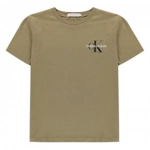 Calvin Klein Junior Boys Chest Monogram T Shirt - Olive M0G