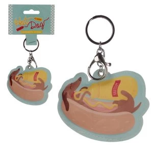 Leatherette Hot Dog Keyring