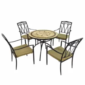 Richmond 91cm Patio Table with 4 Ascot Chairs Set