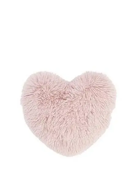 Catherine Lansfield Cuddly Heart Cushion Silver QXKHC Unisex