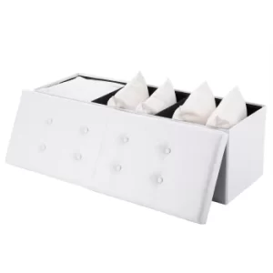 Storage Bench White 115x38x38cm Foldable