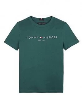 Tommy Hilfiger Boys Short Sleeve Essential Logo T-Shirt - Green, Size 6 Years