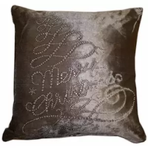 Emma Barclay Sparkling Merry Christmas Cushion Cover Scatter Cushion Sofa Accessory Silver 17C¥ x 17C¥ - Silver