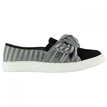 Fabric Rimini Ladies Slip On Shoes - Black/White