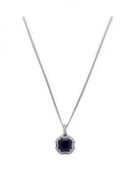 Simply Silver Sterling Silver 925 Cubic Zirconia Tanzanite Emerald Necklace