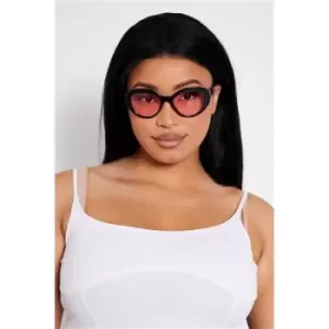 I Saw It First Pink Round Cat Eye Sunglasses - Pink