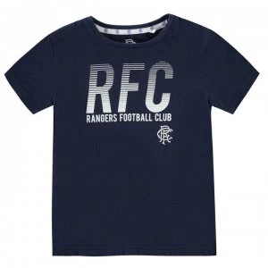 Team Rangers Lined T Shirt Junior Boys - Navy