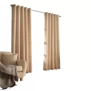 Furn Ellis Ringtop Eyelet Curtains (117 x 137 cm) (Natural)