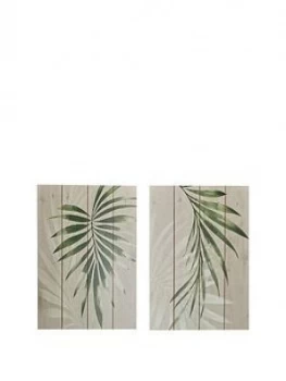 Graham & Brown Set 2 Peaceful Palms On Wood