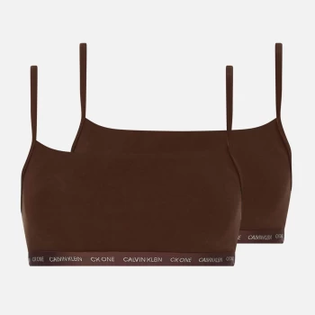 Calvin Klein Womens Ck One Unlined Bralette 2 Pack - Umber - XS