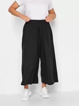 Yours Rib Culottes Black, Size 20, Women