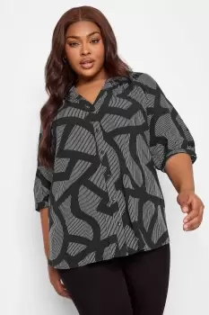 Printed Notch Neck Blouse